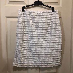 White skirt with black polka dots
